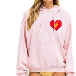 Aviator nation, pink bolt pullover hoodie, brand new size small $189
